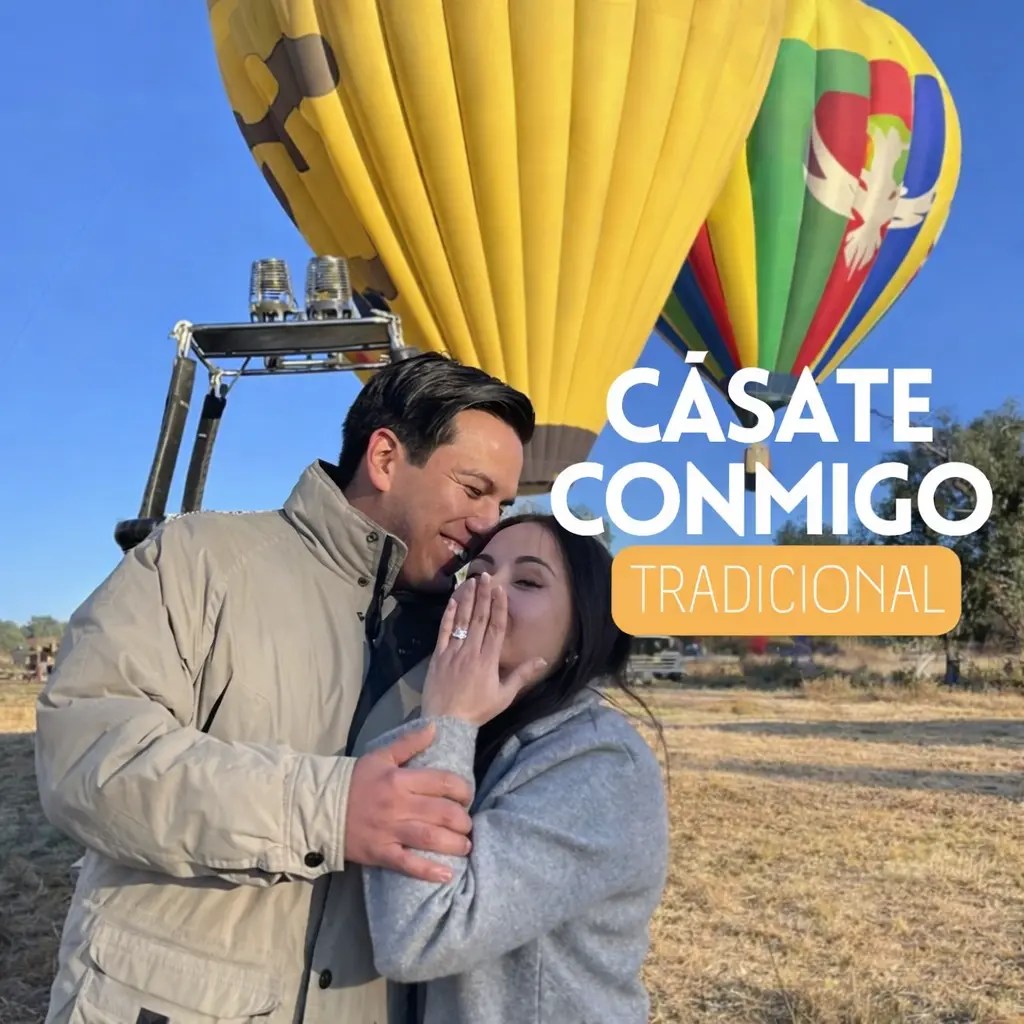 Abrazo bajo globos aerostáticos